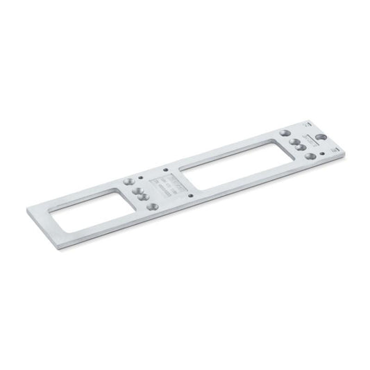 Mounting plates for GEZE models TS4000, TS5000, TS4000E/EFS, and TS5000E/EFS.